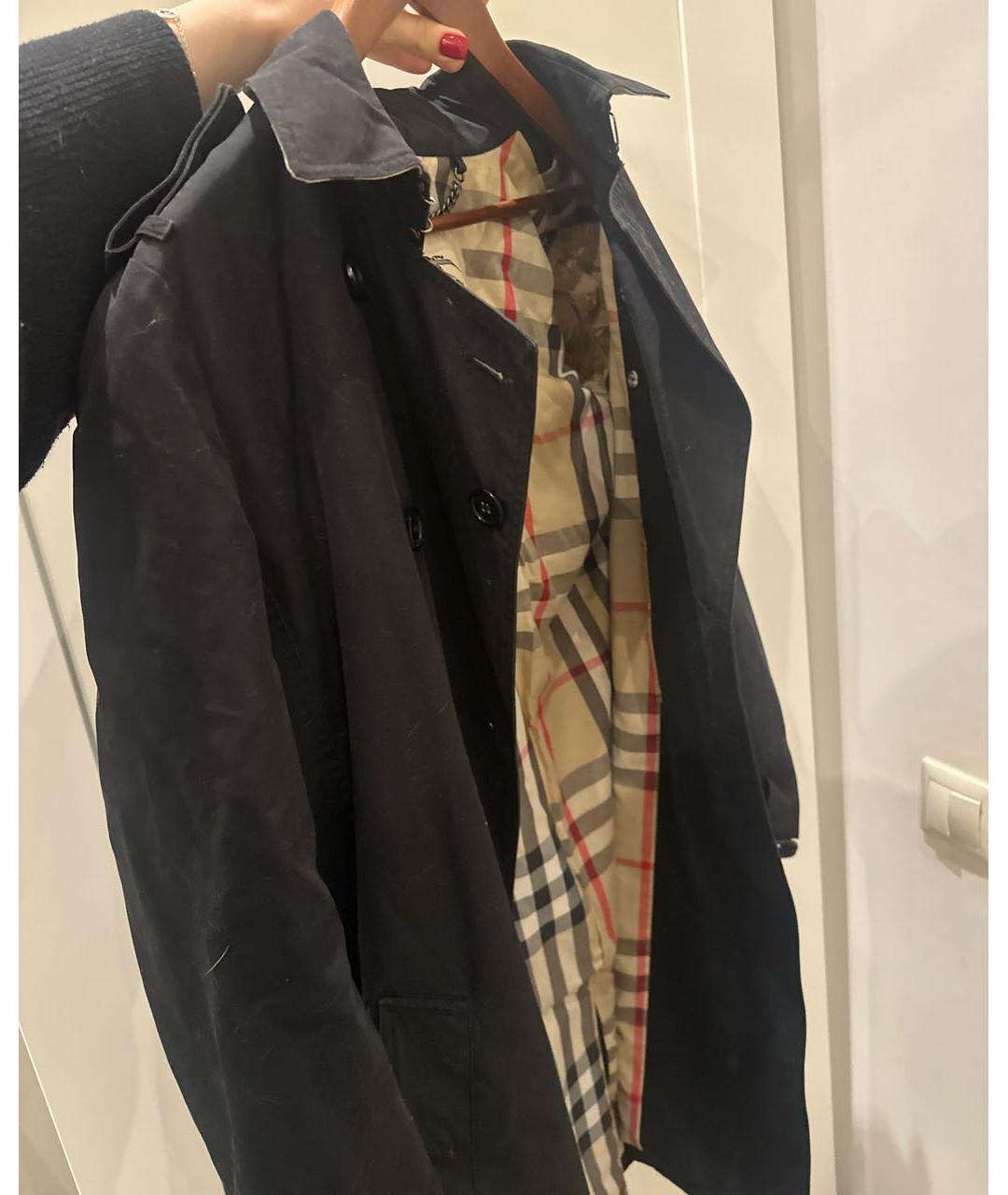 BURBERRY Черный хлопковый тренч/плащ, фото 3
