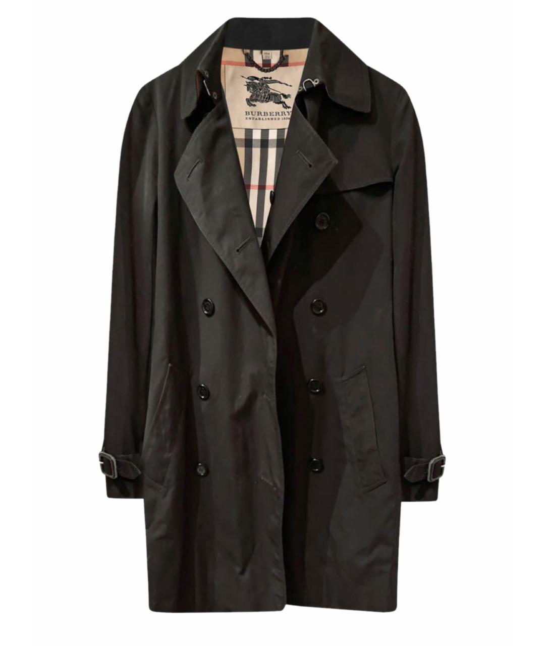 BURBERRY Черный хлопковый тренч/плащ, фото 1