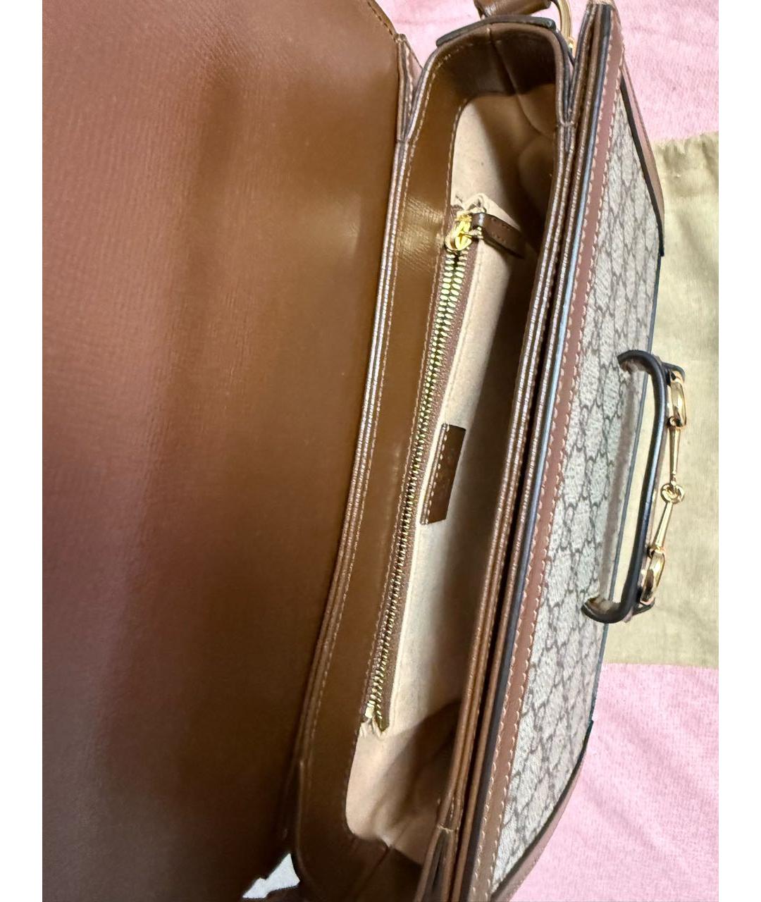 GUCCI Коричневая кожаная сумка с короткими ручками, фото 4