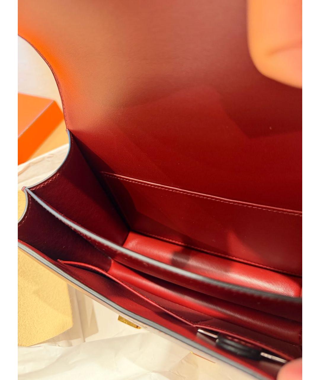 HERMES Красная кожаная сумка через плечо, фото 4