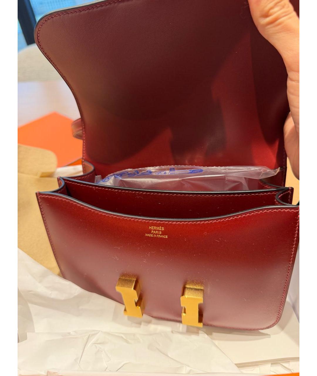 HERMES Красная кожаная сумка через плечо, фото 2