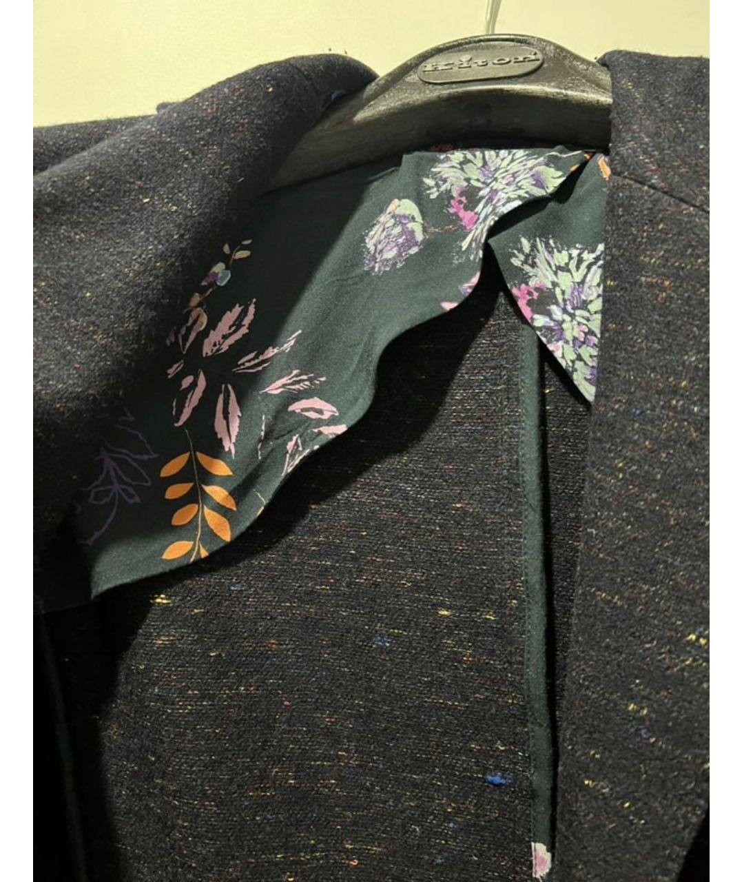 ETRO Темно-синее шерстяное пальто, фото 3