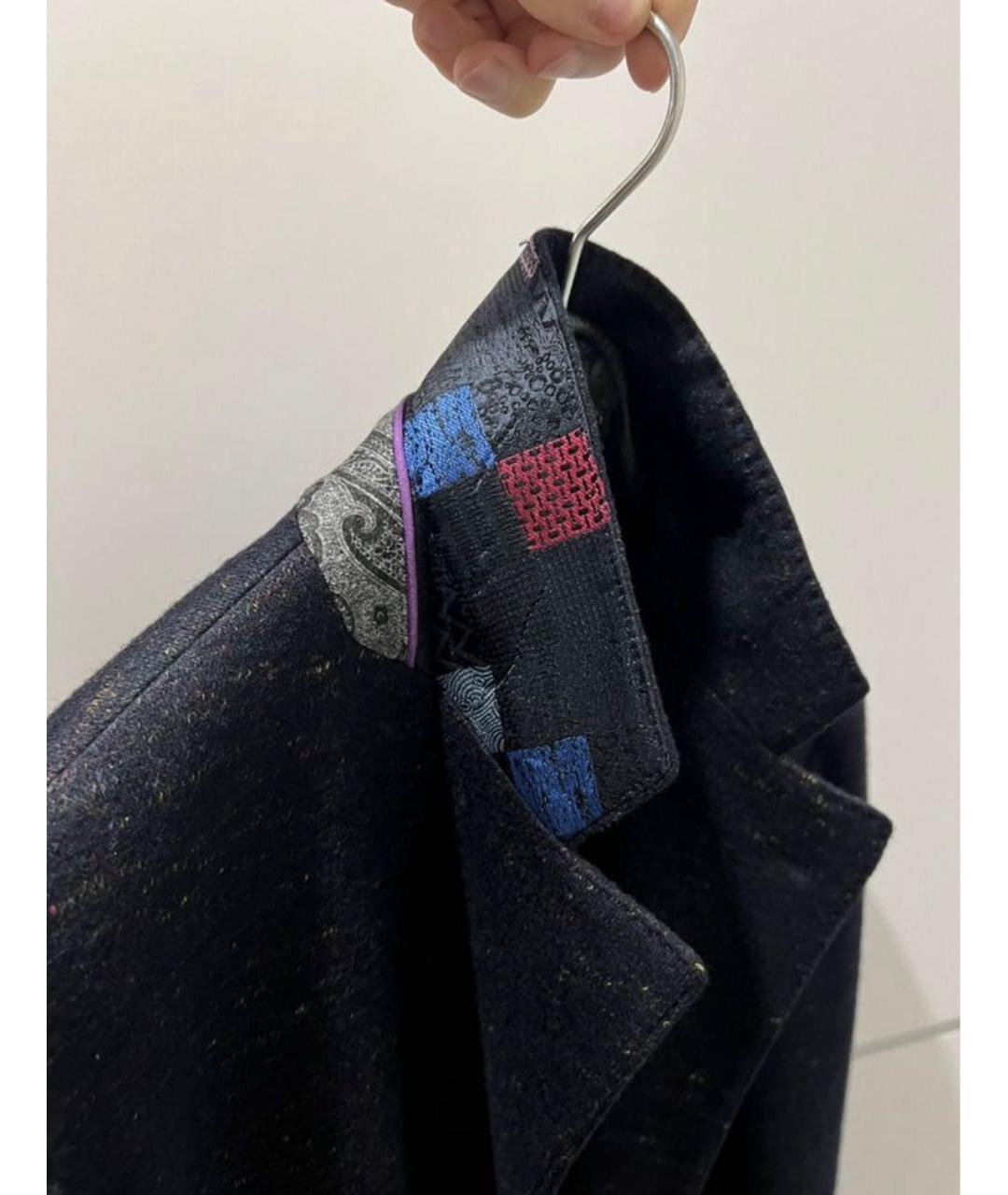 ETRO Темно-синее шерстяное пальто, фото 5