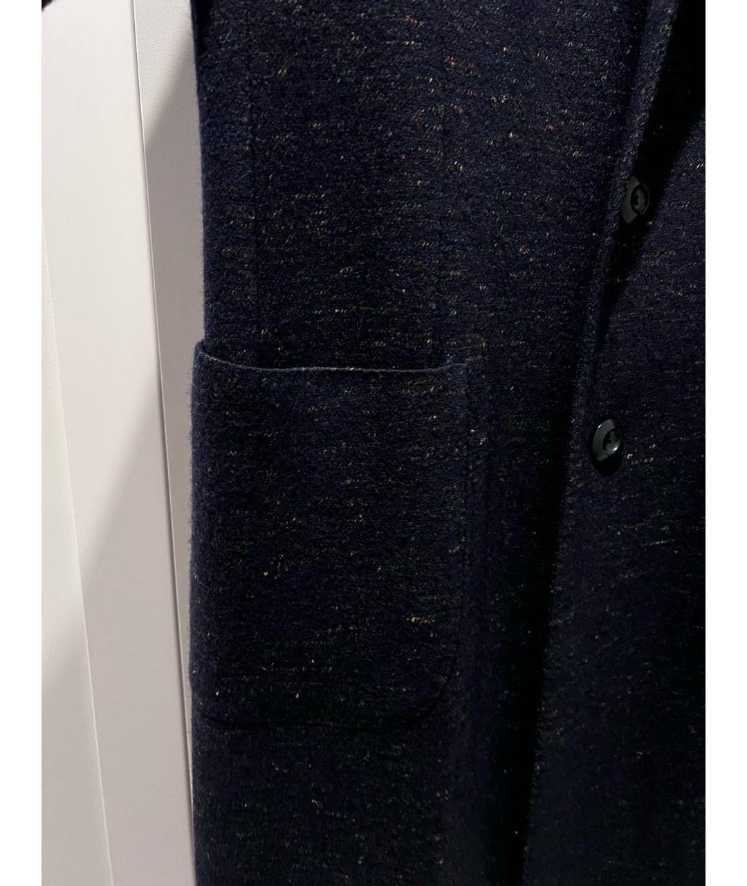 ETRO Темно-синее шерстяное пальто, фото 4