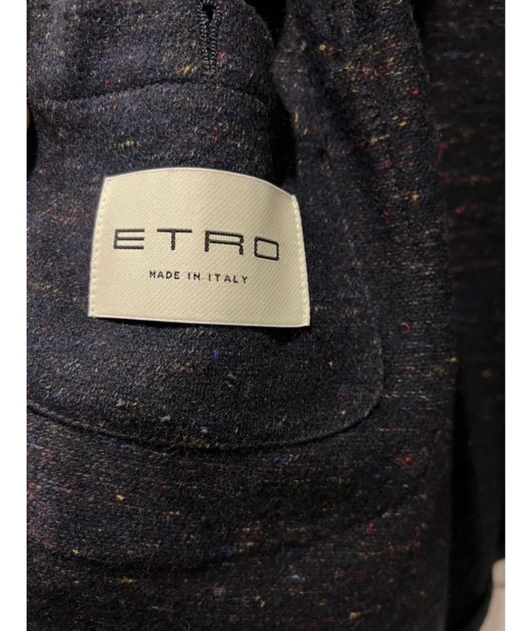 ETRO Темно-синее шерстяное пальто, фото 8