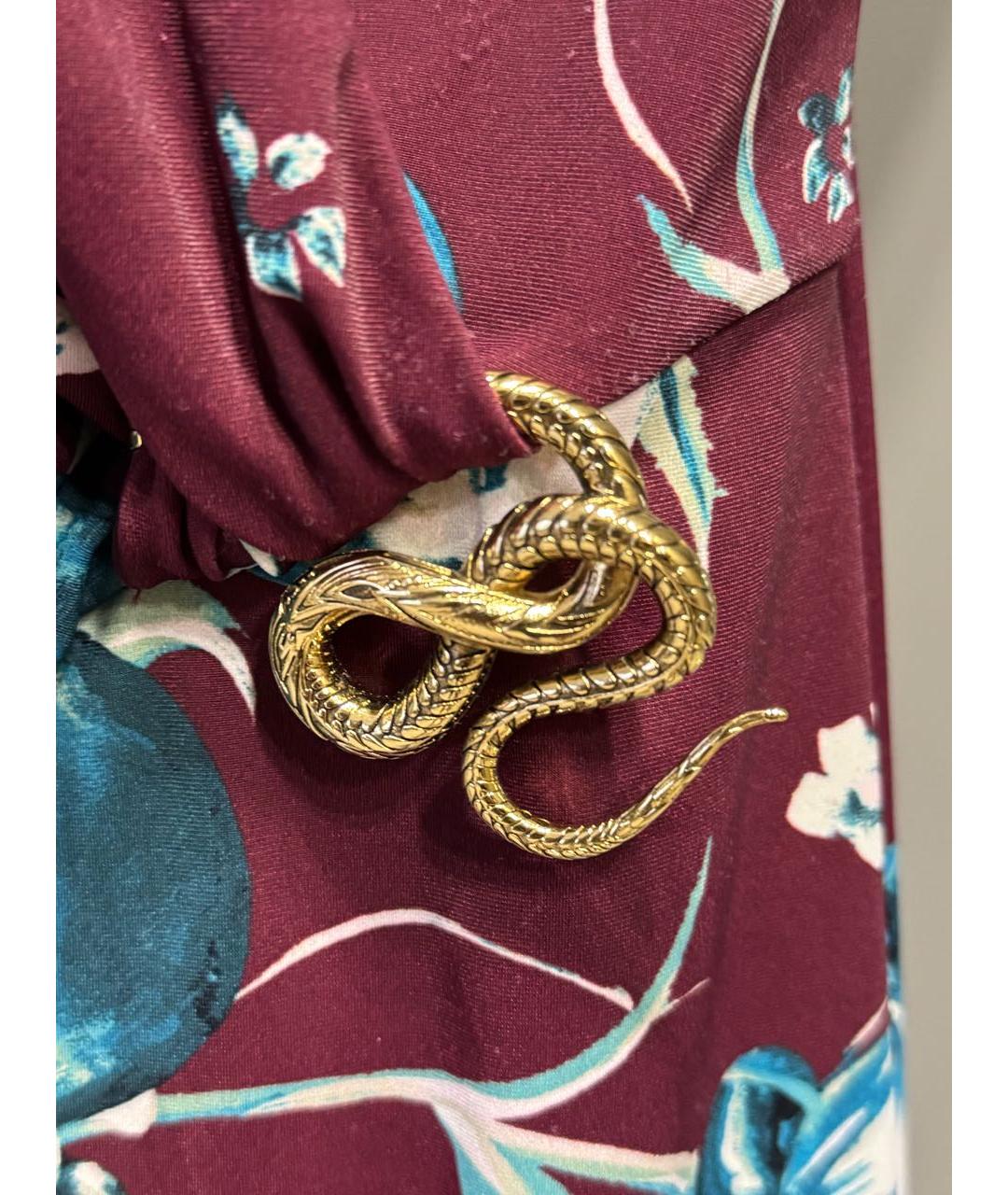 ROBERTO CAVALLI Бордовое полиамидовое повседневное платье, фото 4