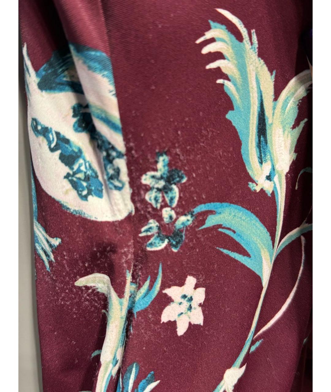 ROBERTO CAVALLI Бордовое полиамидовое повседневное платье, фото 7