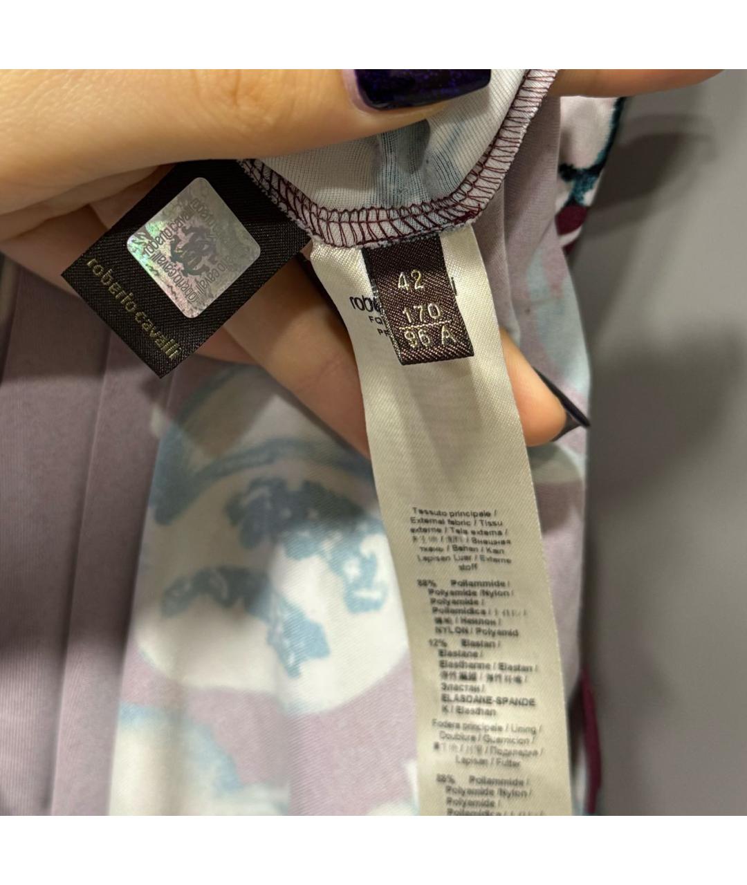 ROBERTO CAVALLI Бордовое полиамидовое повседневное платье, фото 5