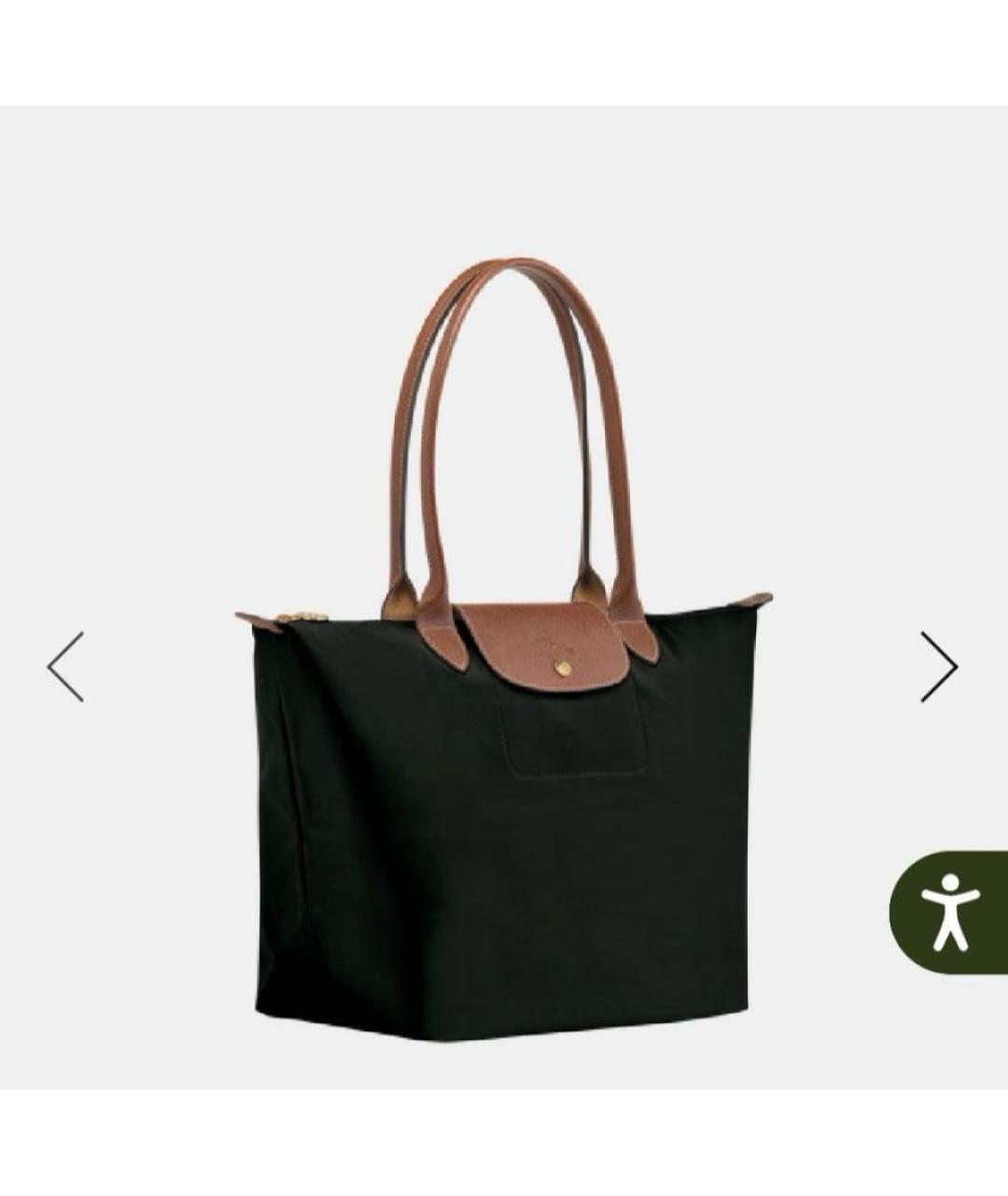 LONGCHAMP Черная тканевая сумка через плечо, фото 3