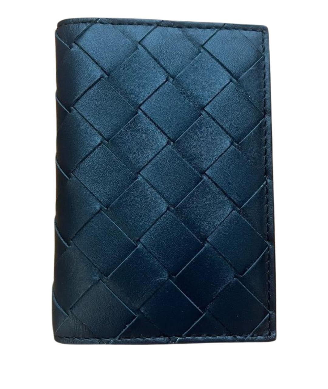 BOTTEGA VENETA Темно-синий кожаный кардхолдер, фото 1