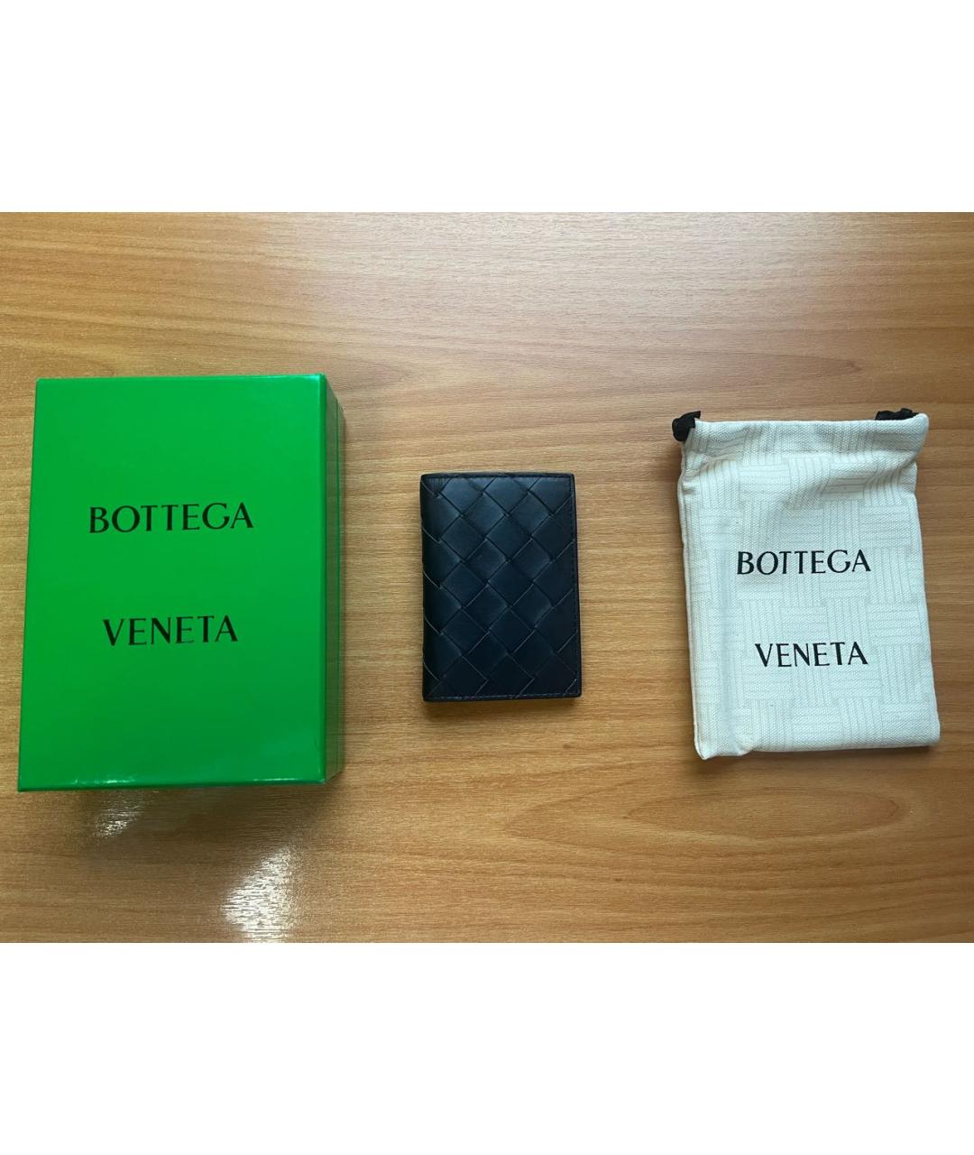 BOTTEGA VENETA Темно-синий кожаный кардхолдер, фото 4