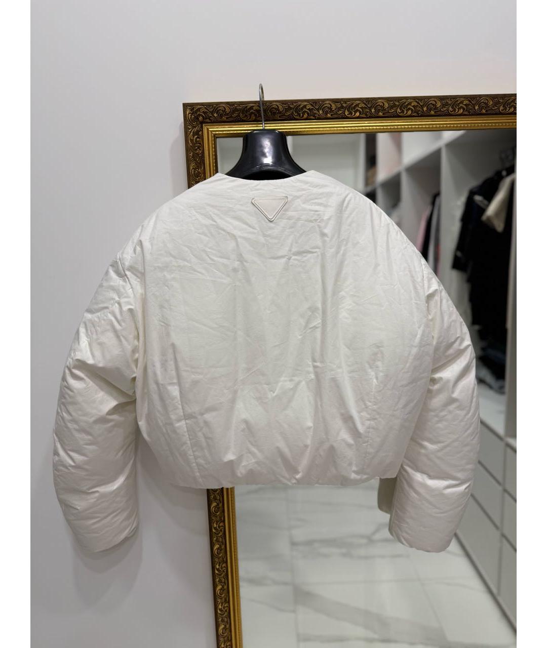 PRADA Белый хлопковый пуховик, фото 7