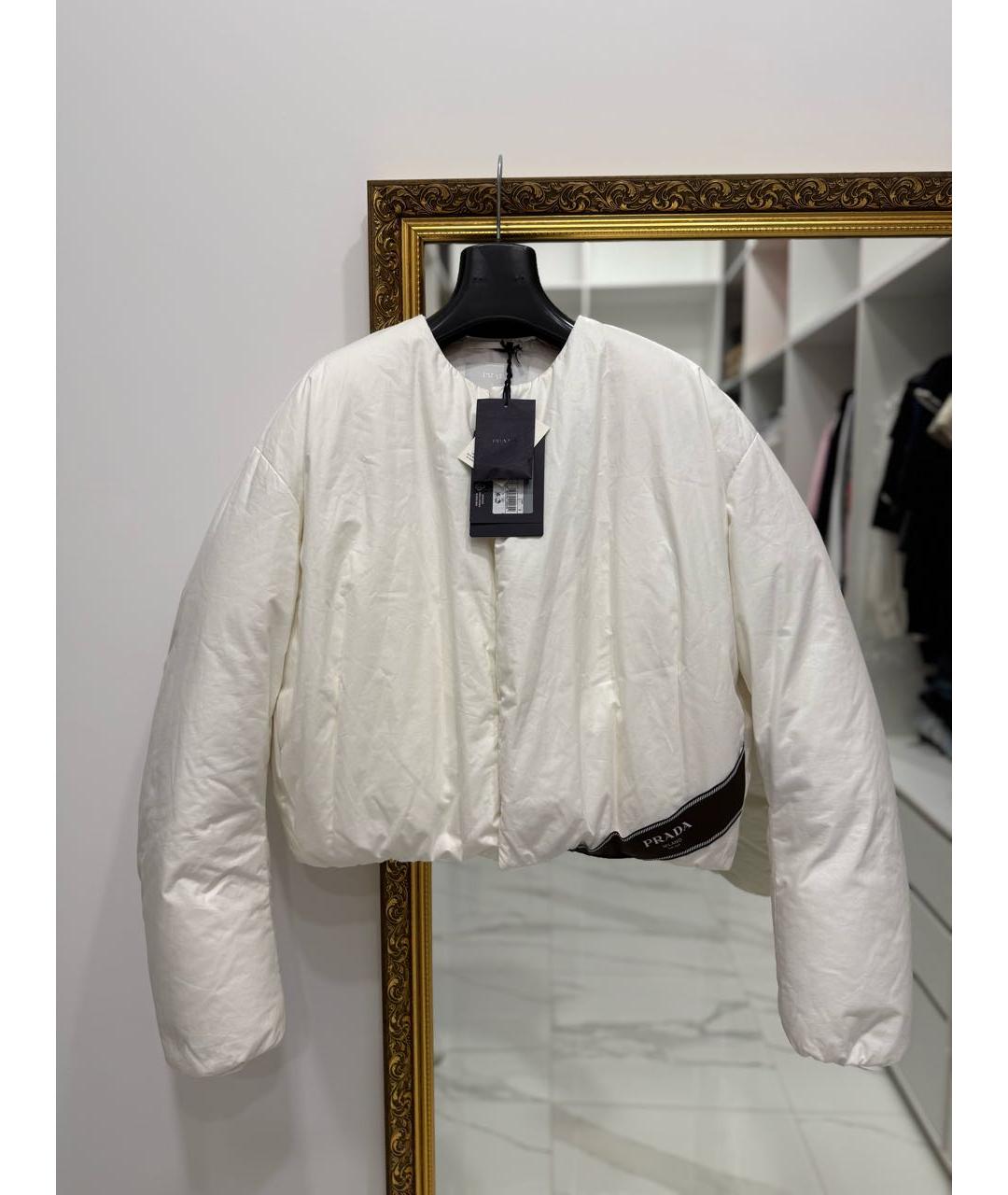 PRADA Белый хлопковый пуховик, фото 2