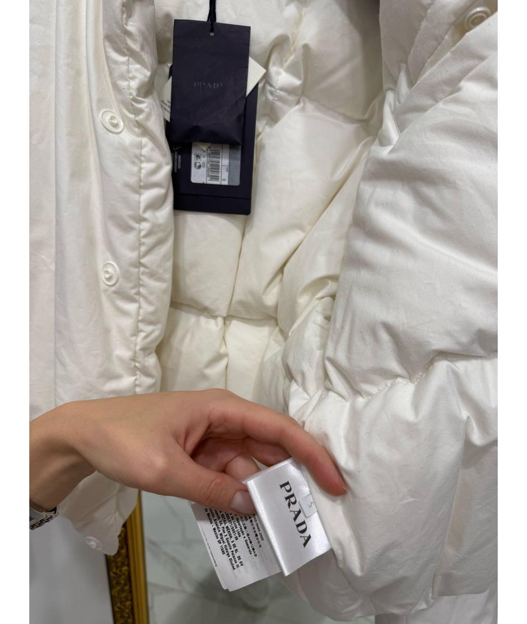 PRADA Белый хлопковый пуховик, фото 6