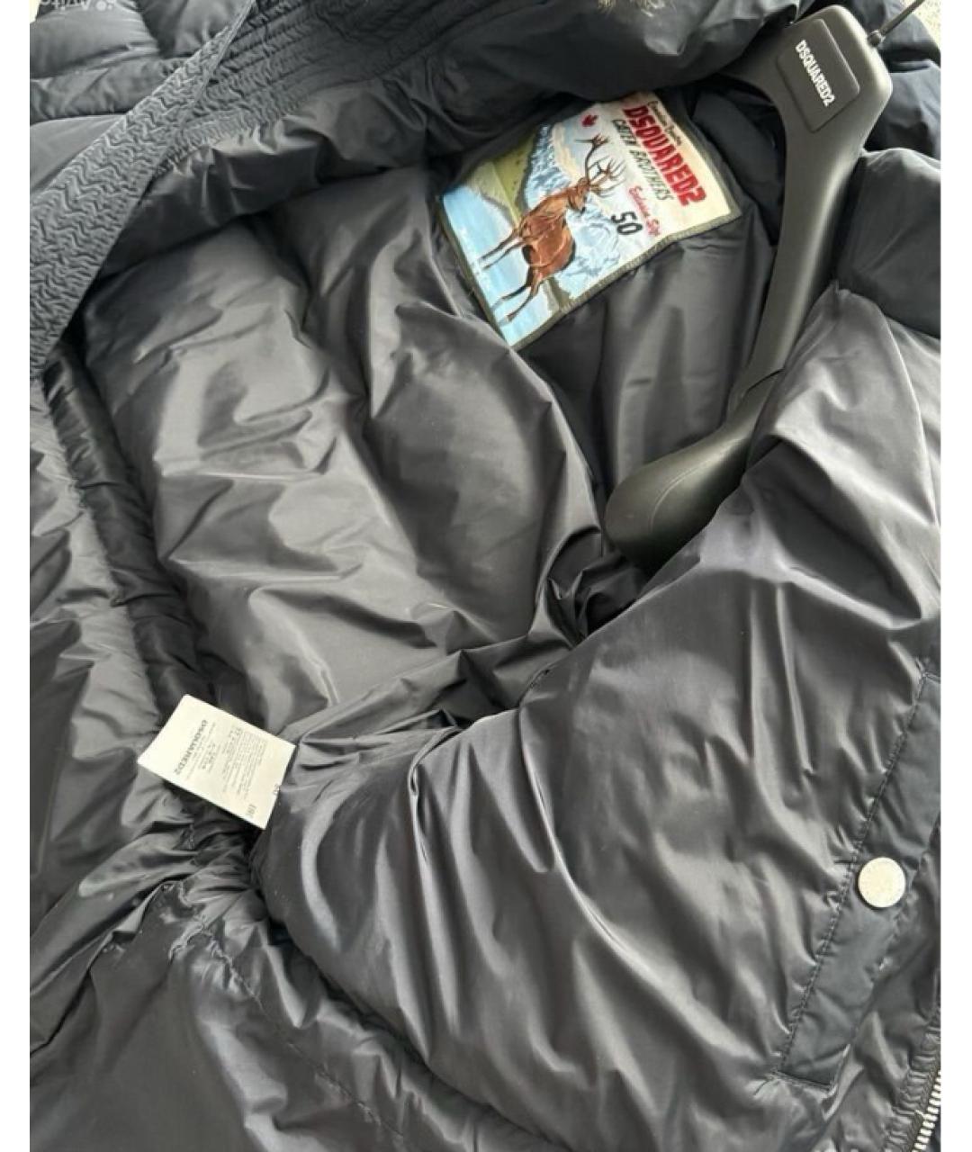 DSQUARED2 Черный полиэстеровый пуховик, фото 4