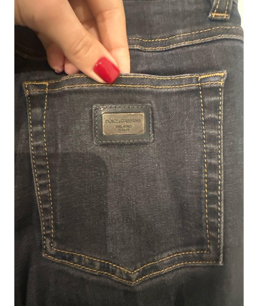 DOLCE&GABBANA Черные хлопко-эластановые джинсы слим, фото 4