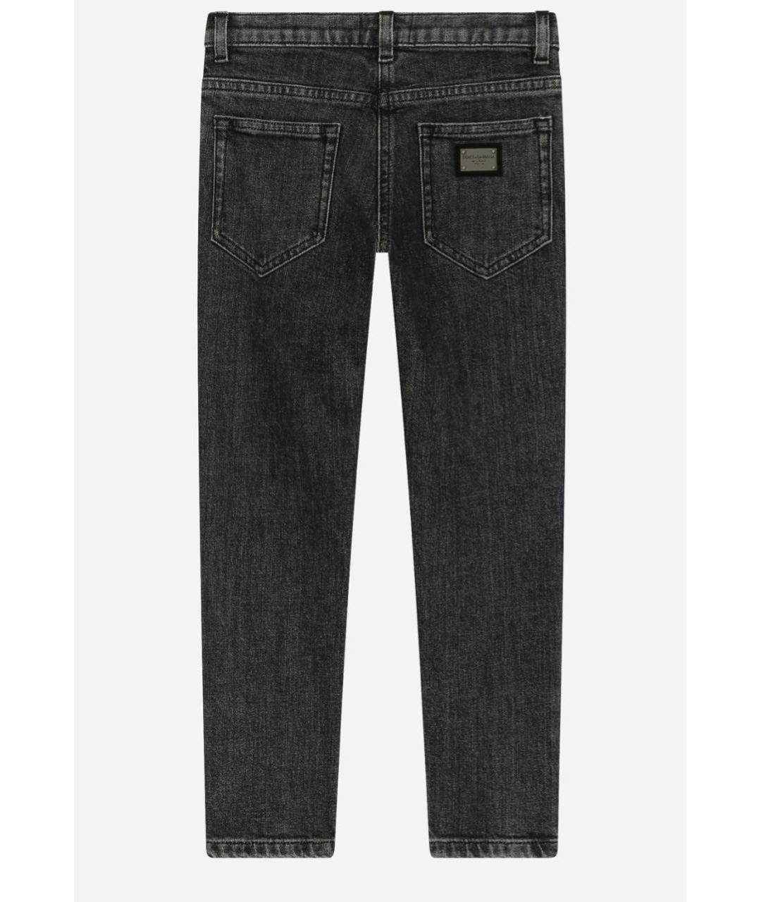 DOLCE&GABBANA Черные хлопко-эластановые джинсы слим, фото 2