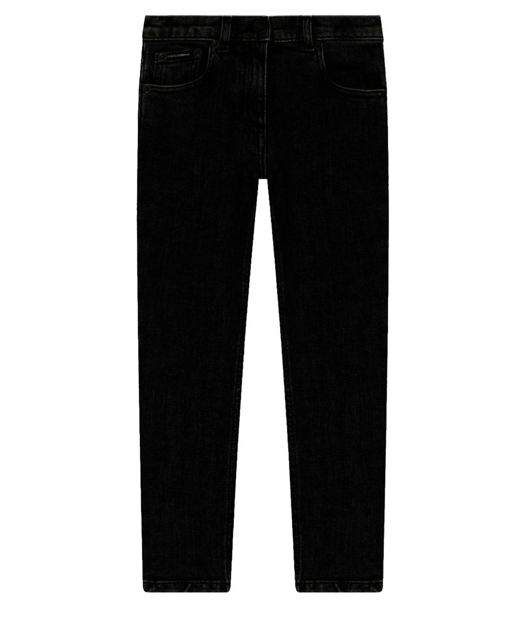 DOLCE&GABBANA Черные хлопко-эластановые джинсы слим, фото 1