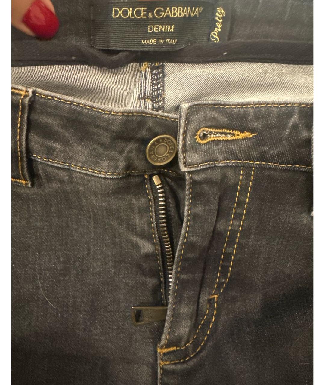 DOLCE&GABBANA Черные хлопко-эластановые джинсы слим, фото 3