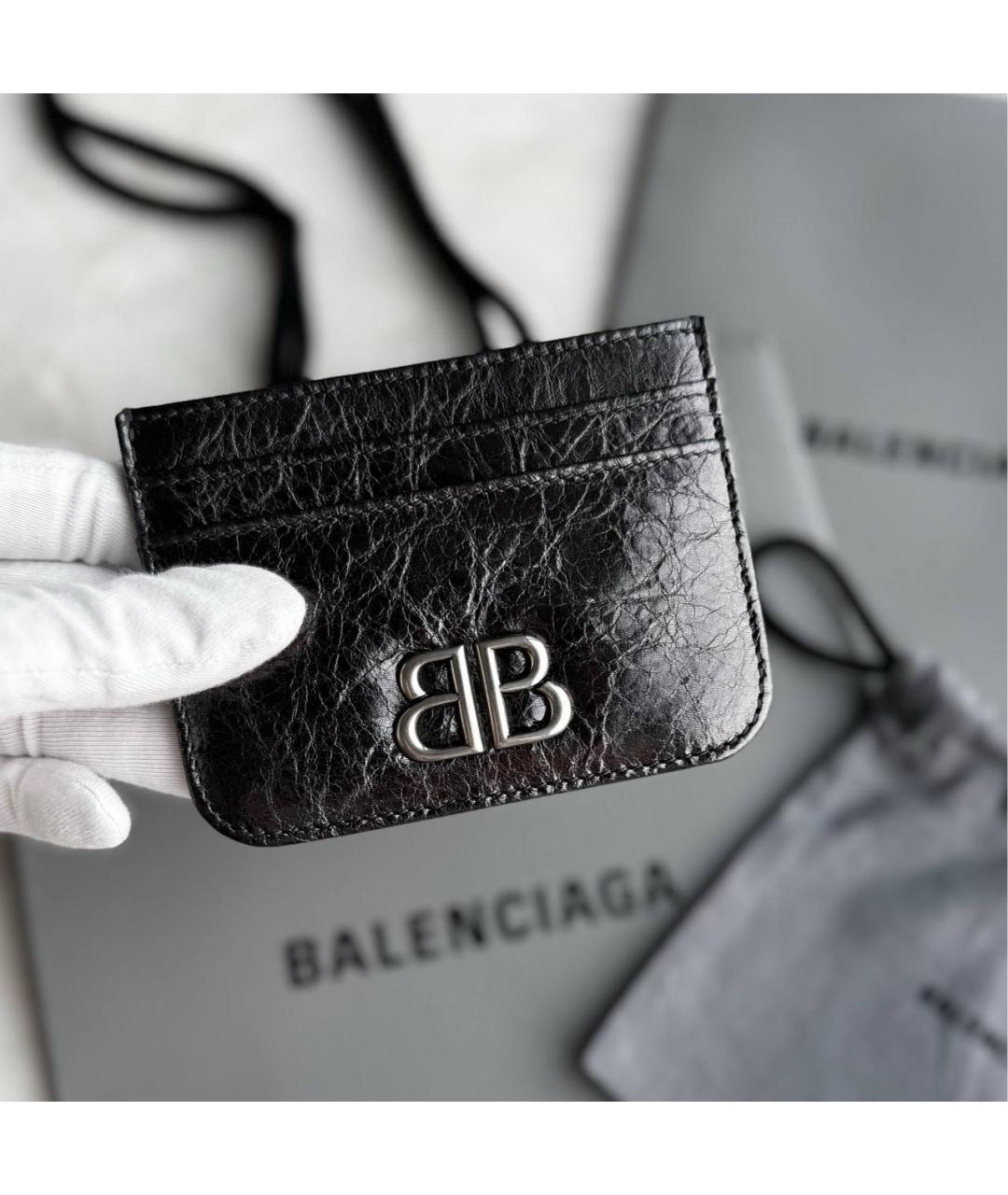BALENCIAGA Черный кожаный кардхолдер, фото 2