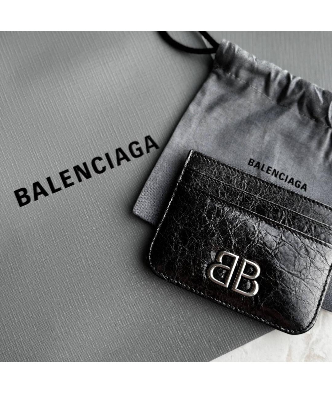 BALENCIAGA Черный кожаный кардхолдер, фото 3
