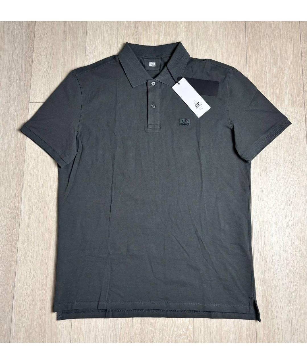 CP COMPANY Бирюзовое хлопковое поло с коротким рукавом, фото 4