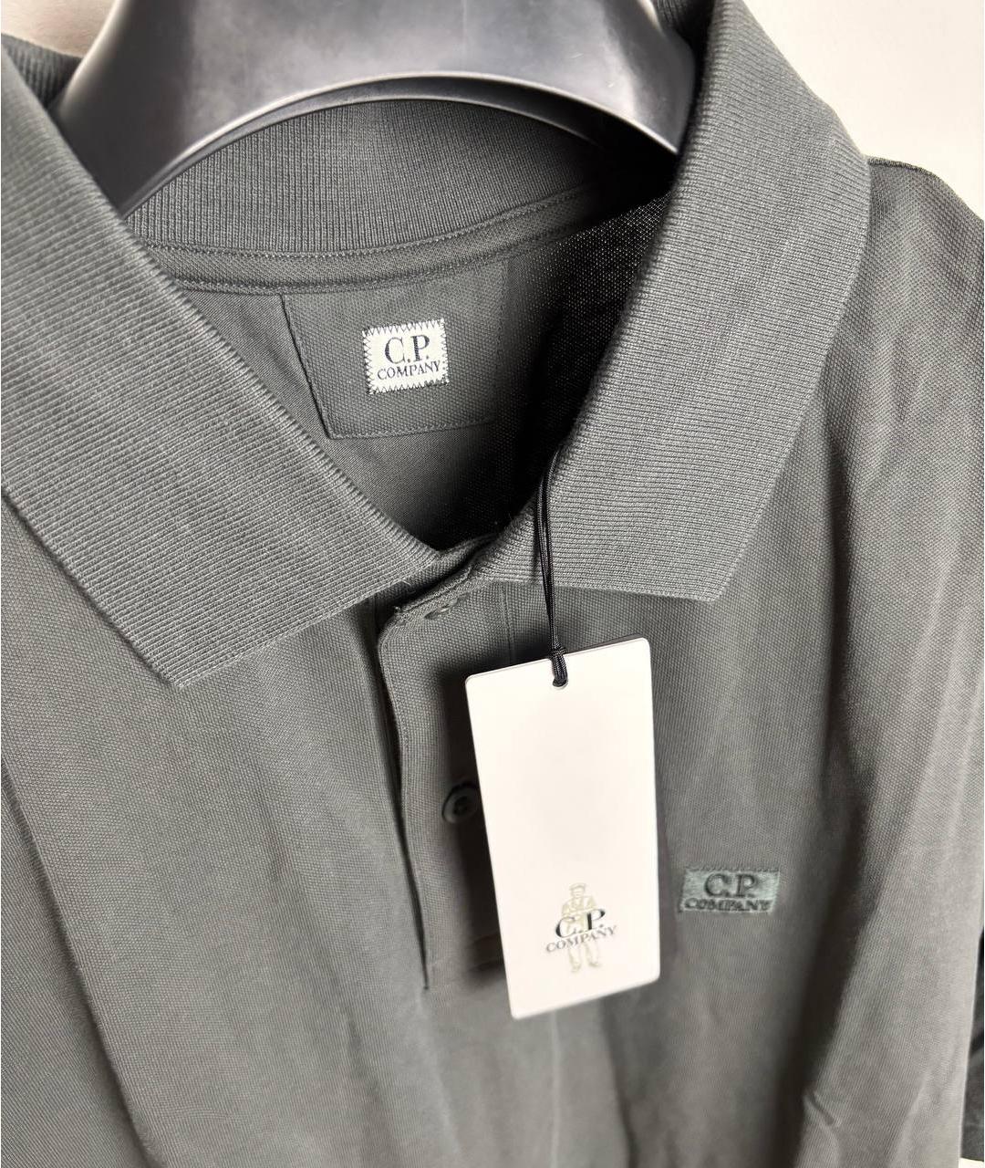 CP COMPANY Бирюзовое хлопковое поло с коротким рукавом, фото 9