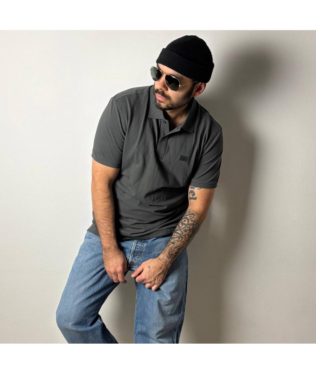 CP COMPANY Бирюзовое хлопковое поло с коротким рукавом, фото 8