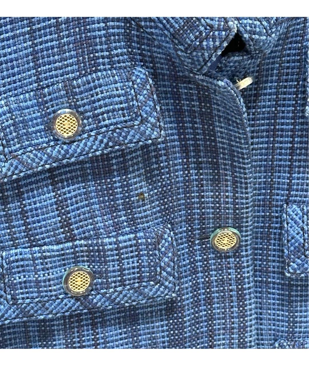 CHANEL Синий хлопковый жакет/пиджак, фото 4