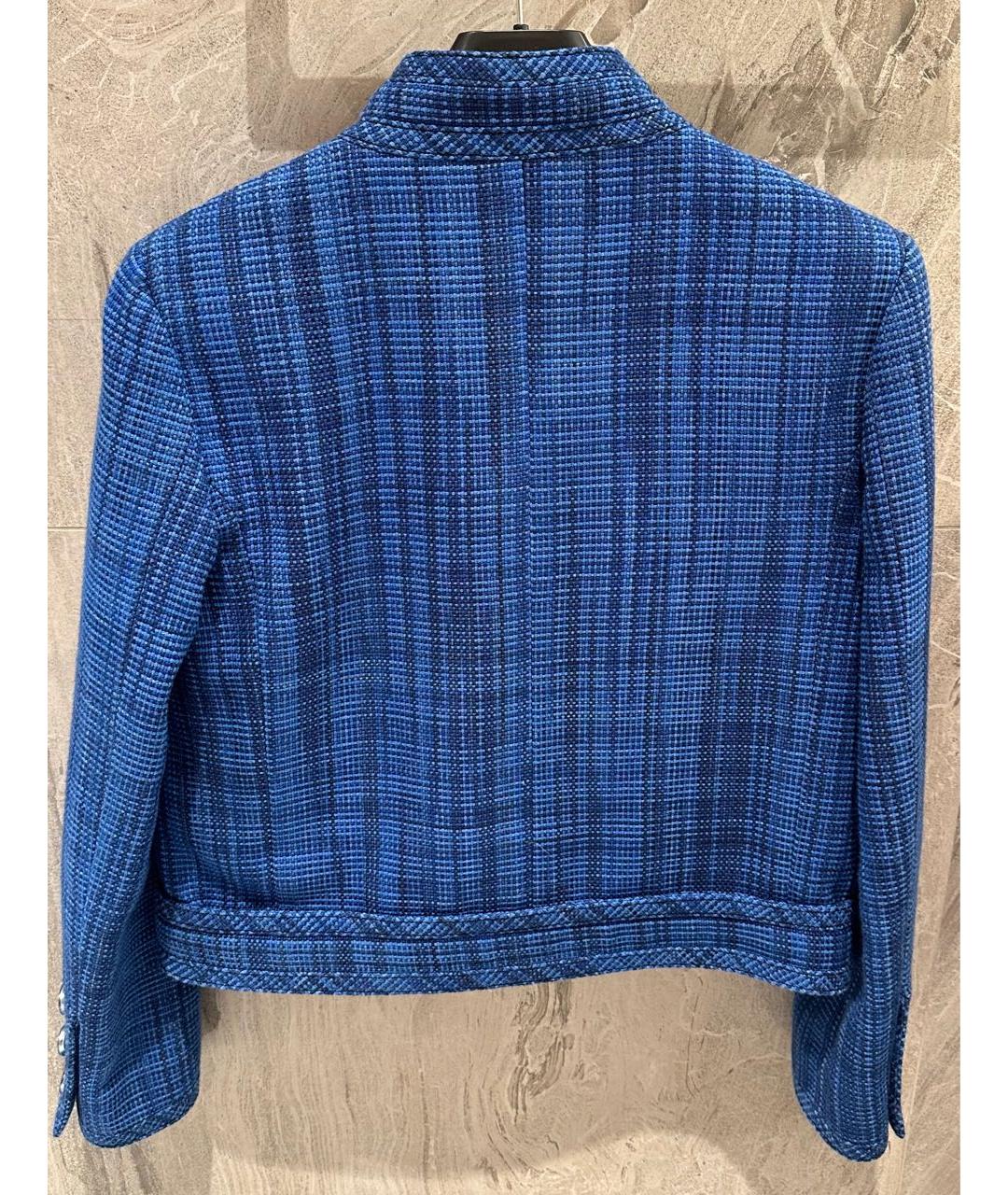 CHANEL Синий хлопковый жакет/пиджак, фото 2