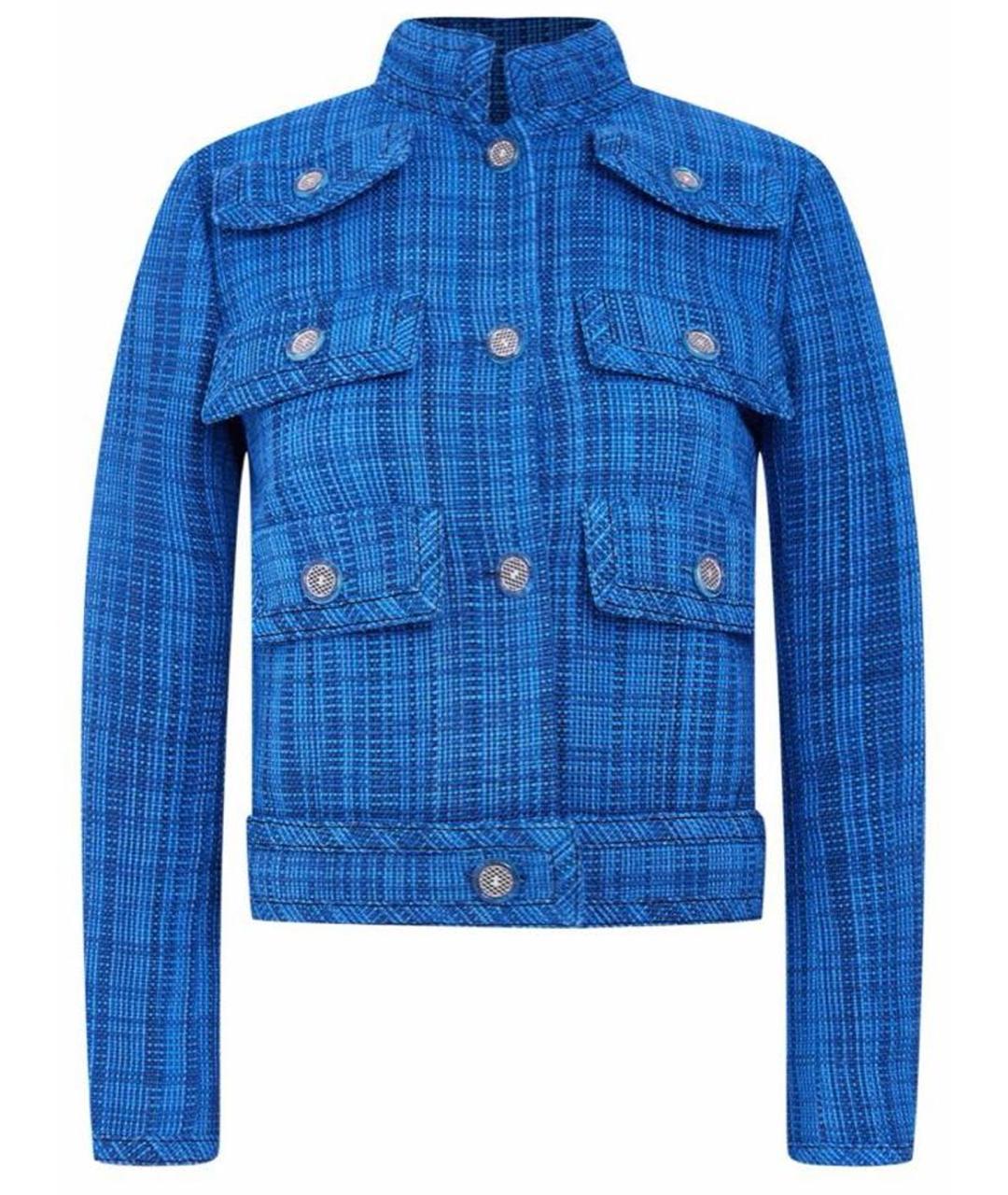 CHANEL Синий хлопковый жакет/пиджак, фото 1