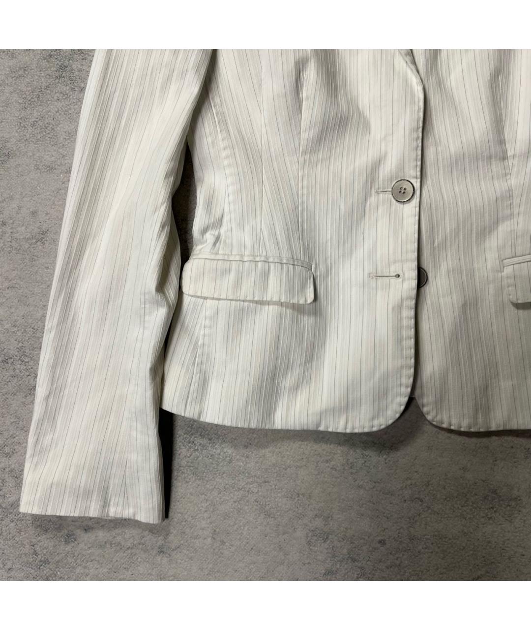 DOLCE&GABBANA Белый хлопко-эластановый жакет/пиджак, фото 3