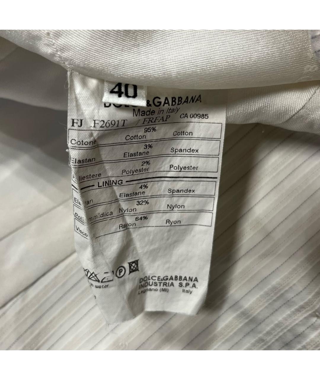 DOLCE&GABBANA Белый хлопко-эластановый жакет/пиджак, фото 8