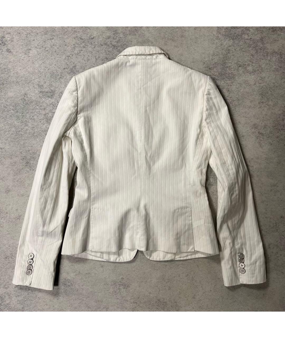 DOLCE&GABBANA Белый хлопко-эластановый жакет/пиджак, фото 4