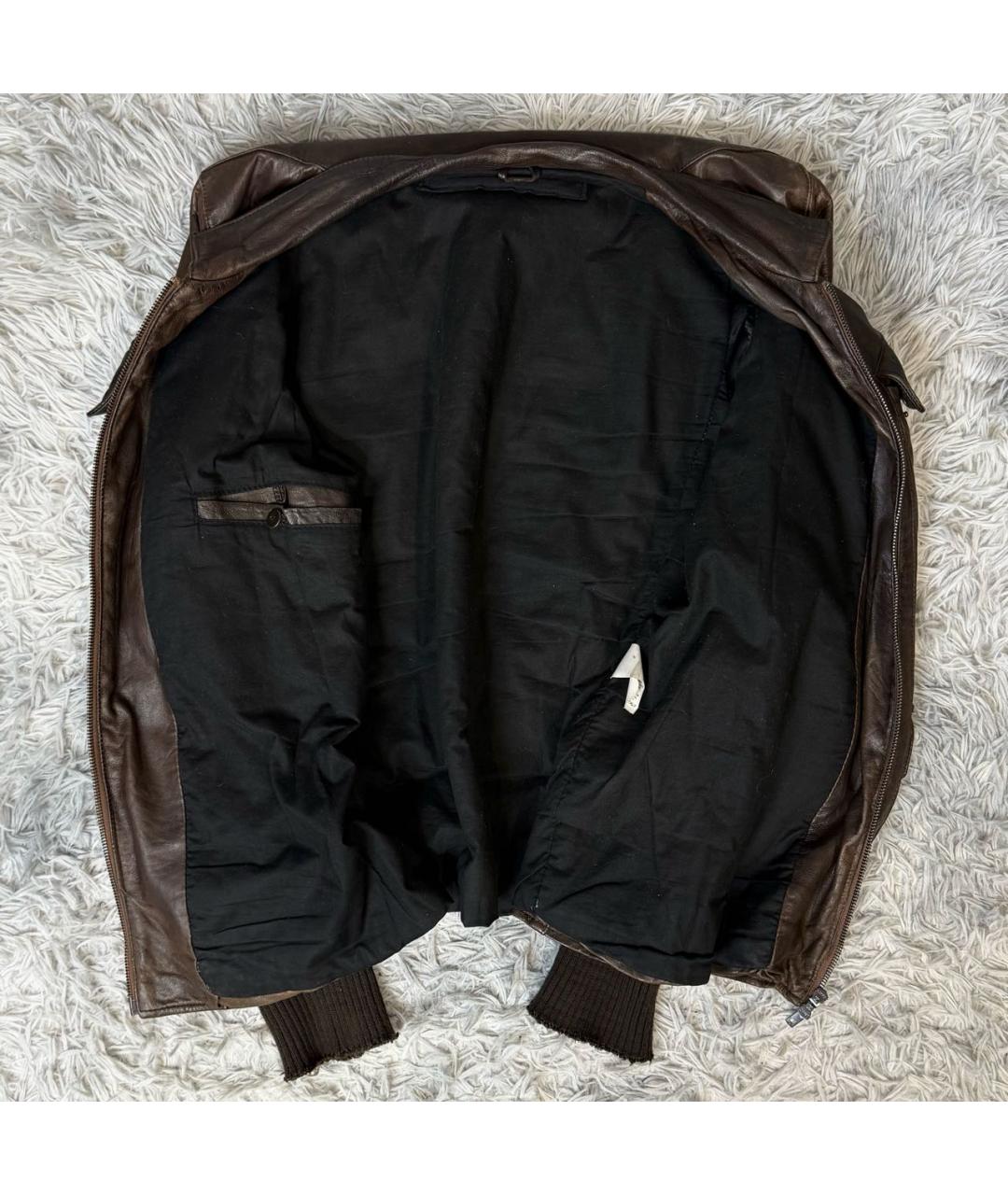 GIORGIO BRATO Коричневая кожаная куртка, фото 7