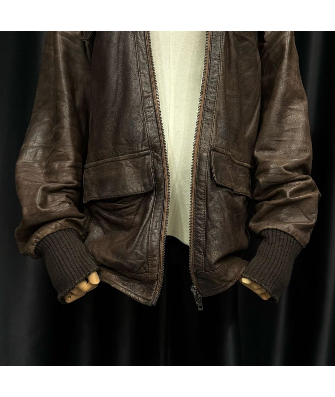 GIORGIO BRATO Коричневая кожаная куртка, фото 5