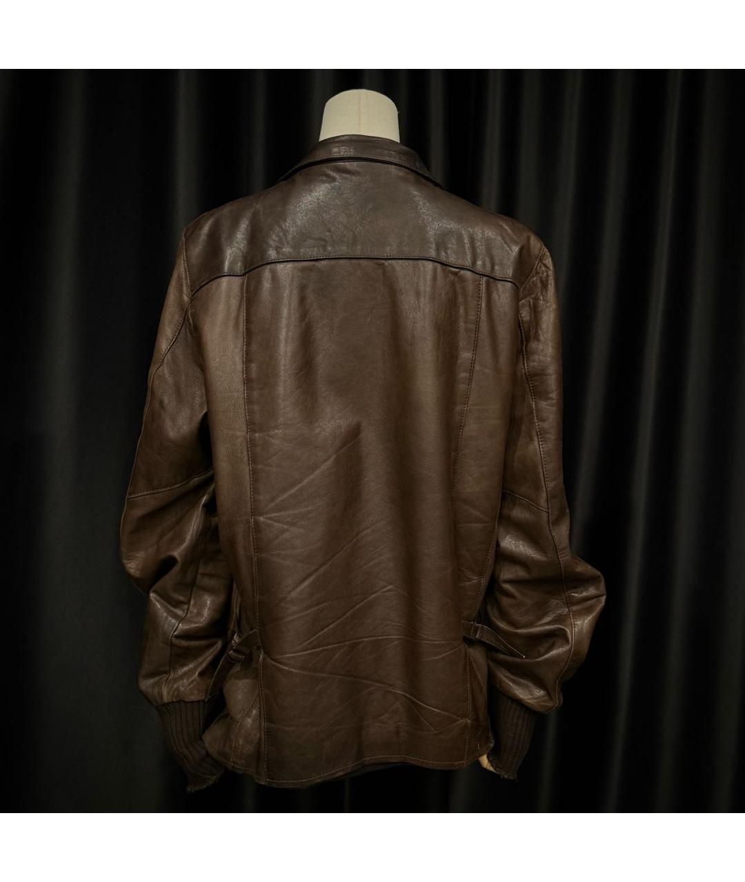 GIORGIO BRATO Коричневая кожаная куртка, фото 3