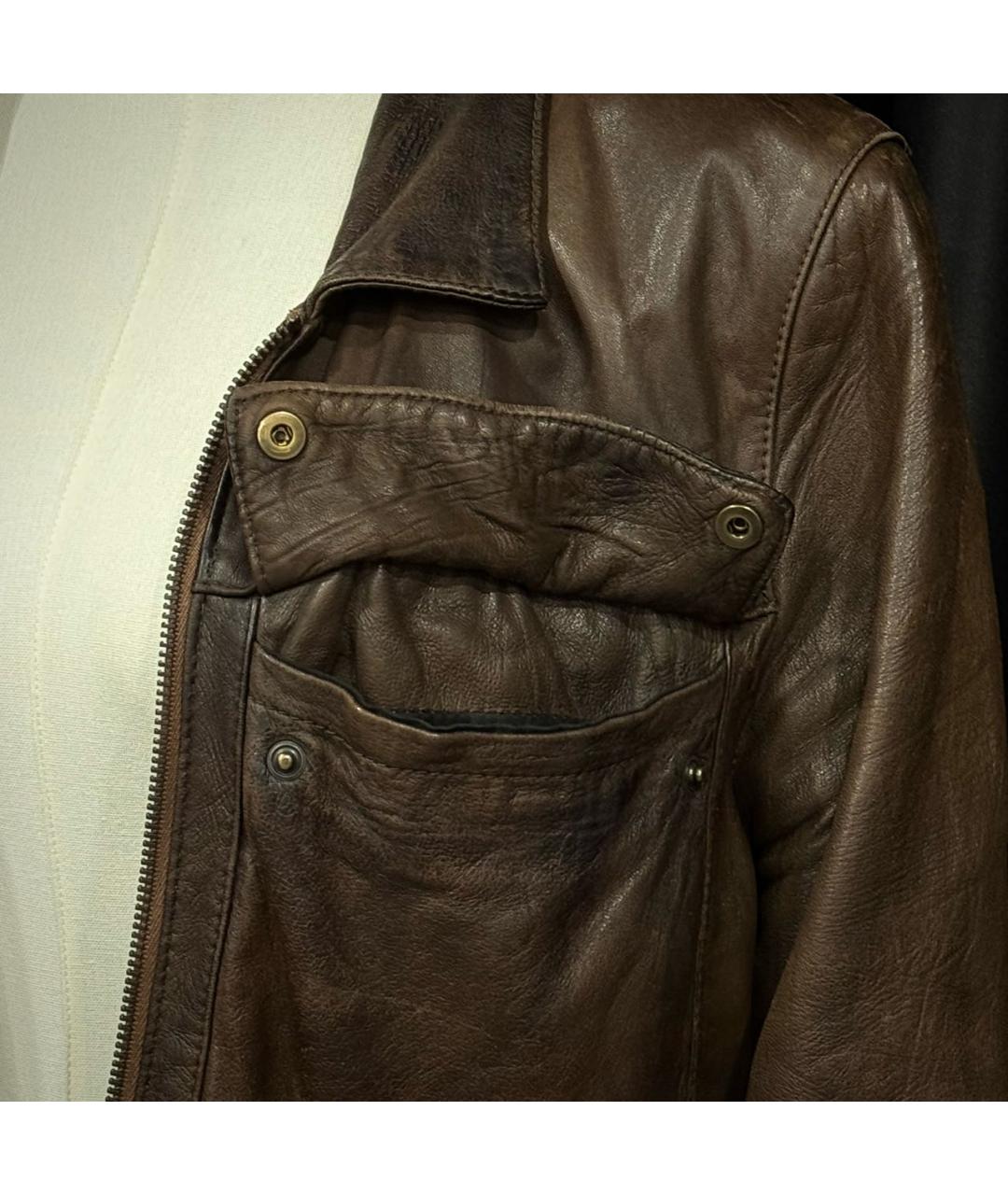 GIORGIO BRATO Коричневая кожаная куртка, фото 6