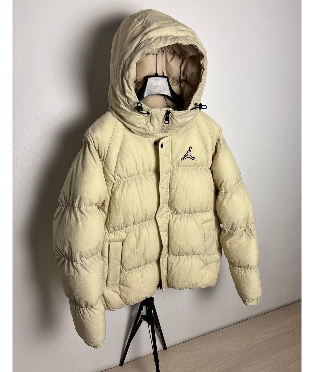JORDAN Бежевый полиамидовый пуховик, фото 5