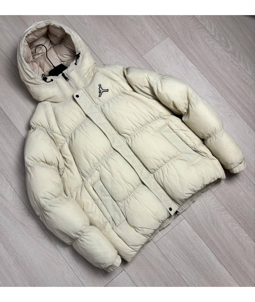 JORDAN Бежевый полиамидовый пуховик, фото 6