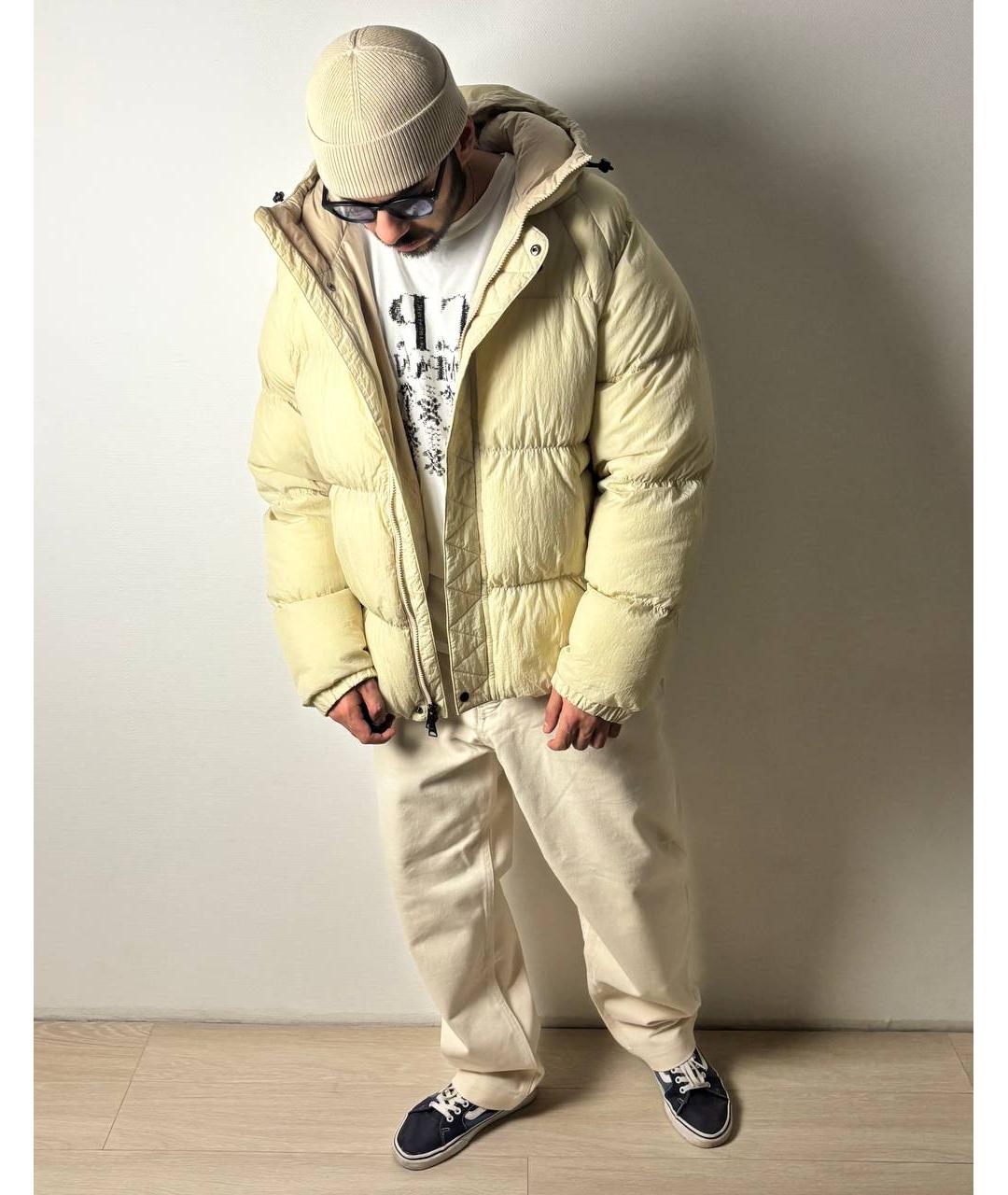 JORDAN Бежевый полиамидовый пуховик, фото 8