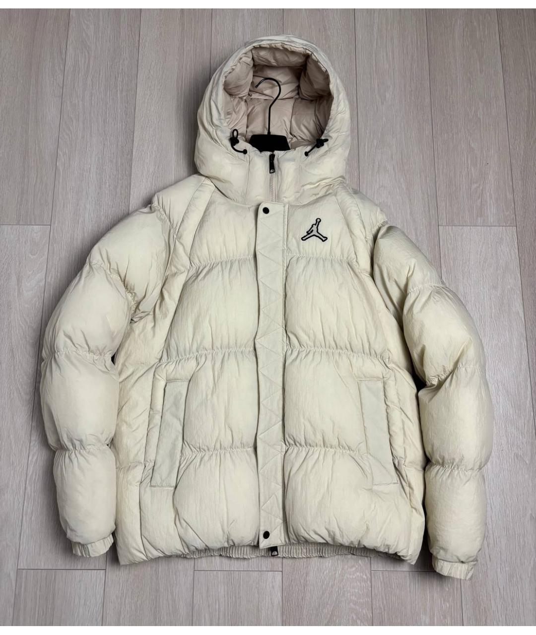 JORDAN Бежевый полиамидовый пуховик, фото 10