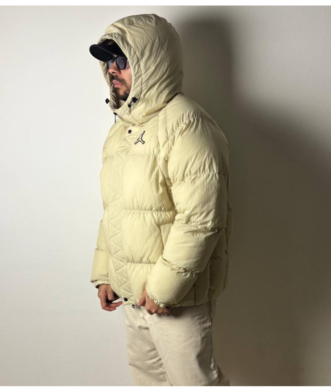 JORDAN Бежевый полиамидовый пуховик, фото 9