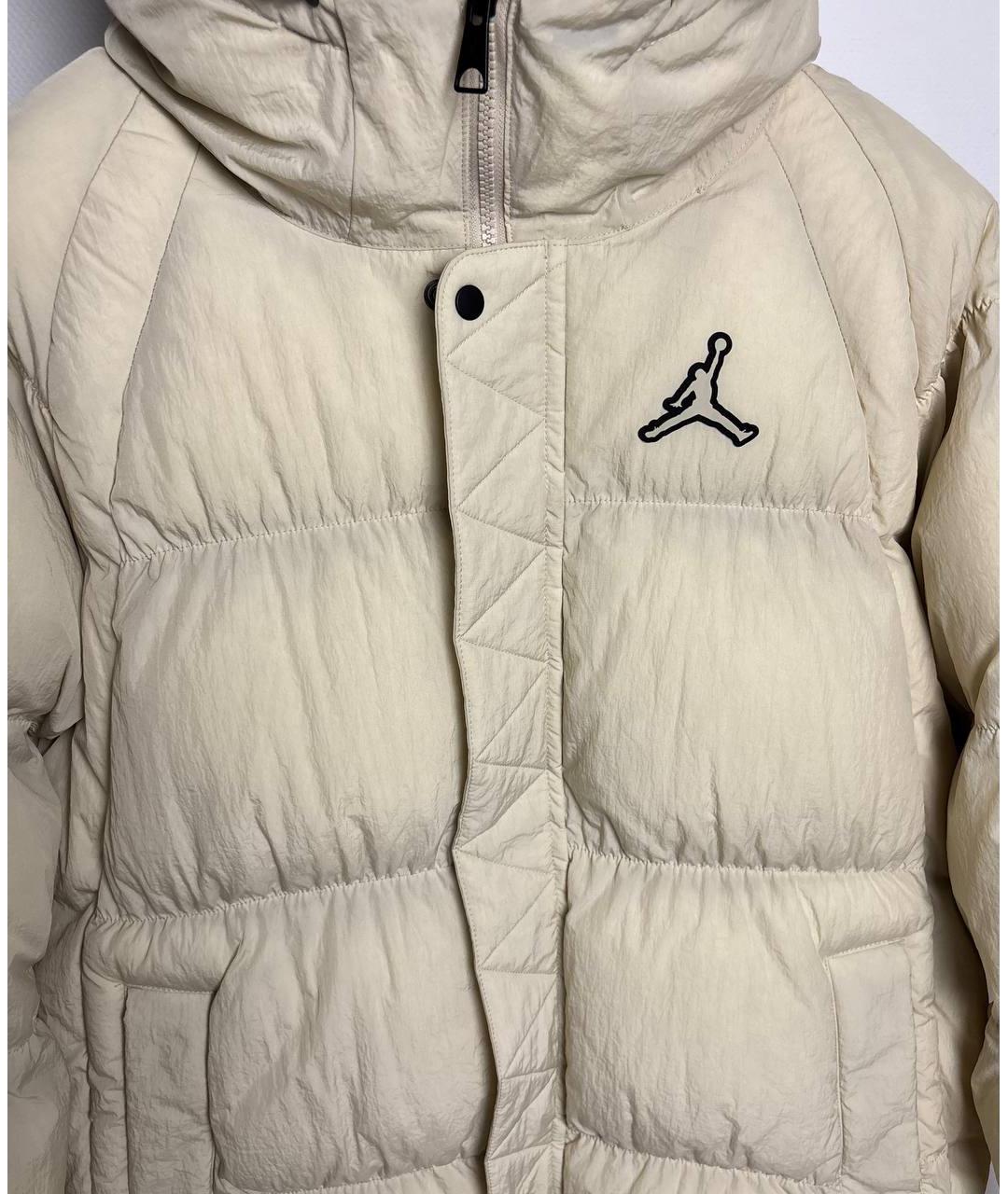 JORDAN Бежевый полиамидовый пуховик, фото 4
