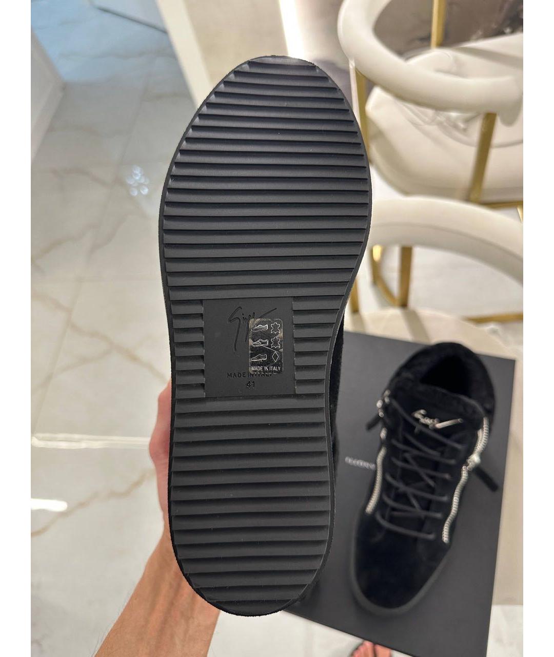 GIUSEPPE ZANOTTI DESIGN Черные замшевые высокие ботинки, фото 4