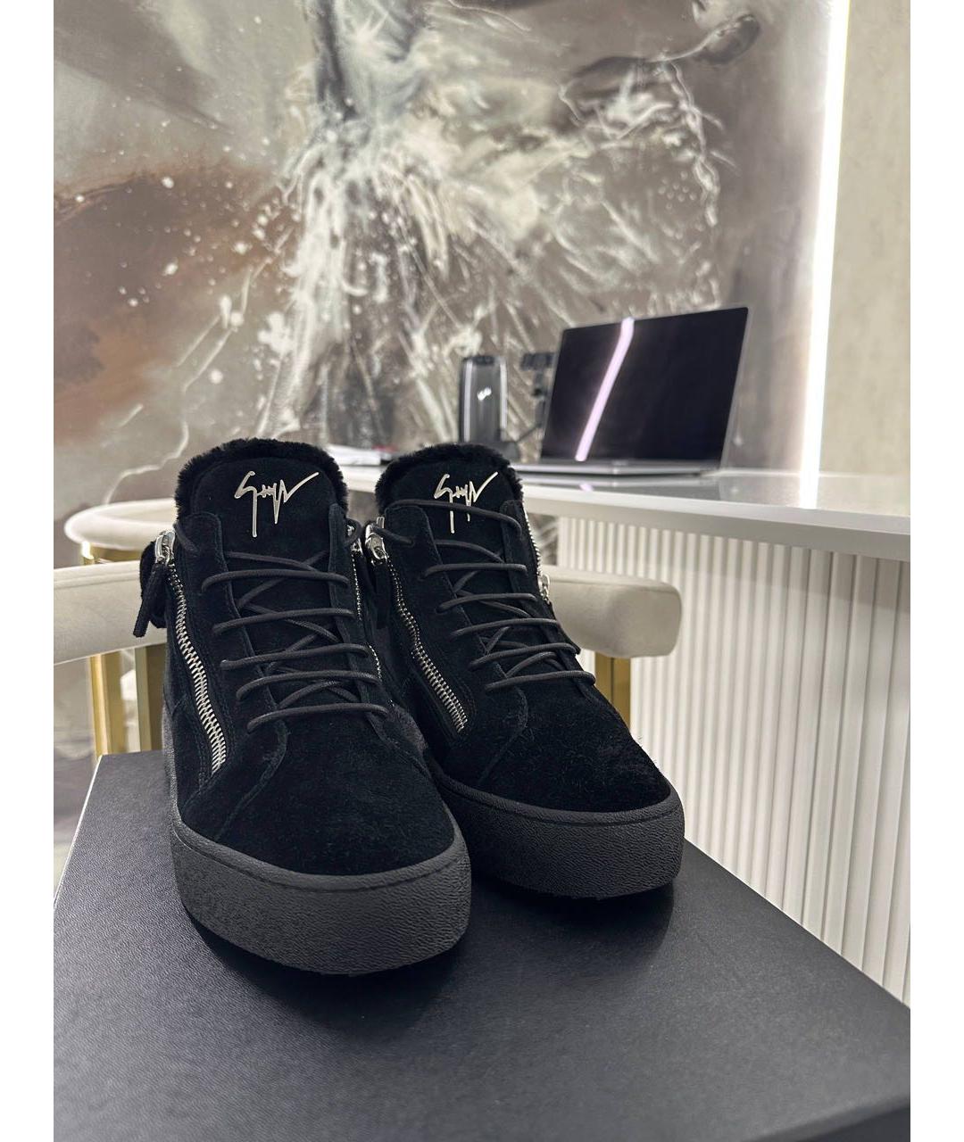 GIUSEPPE ZANOTTI DESIGN Черные замшевые высокие ботинки, фото 3