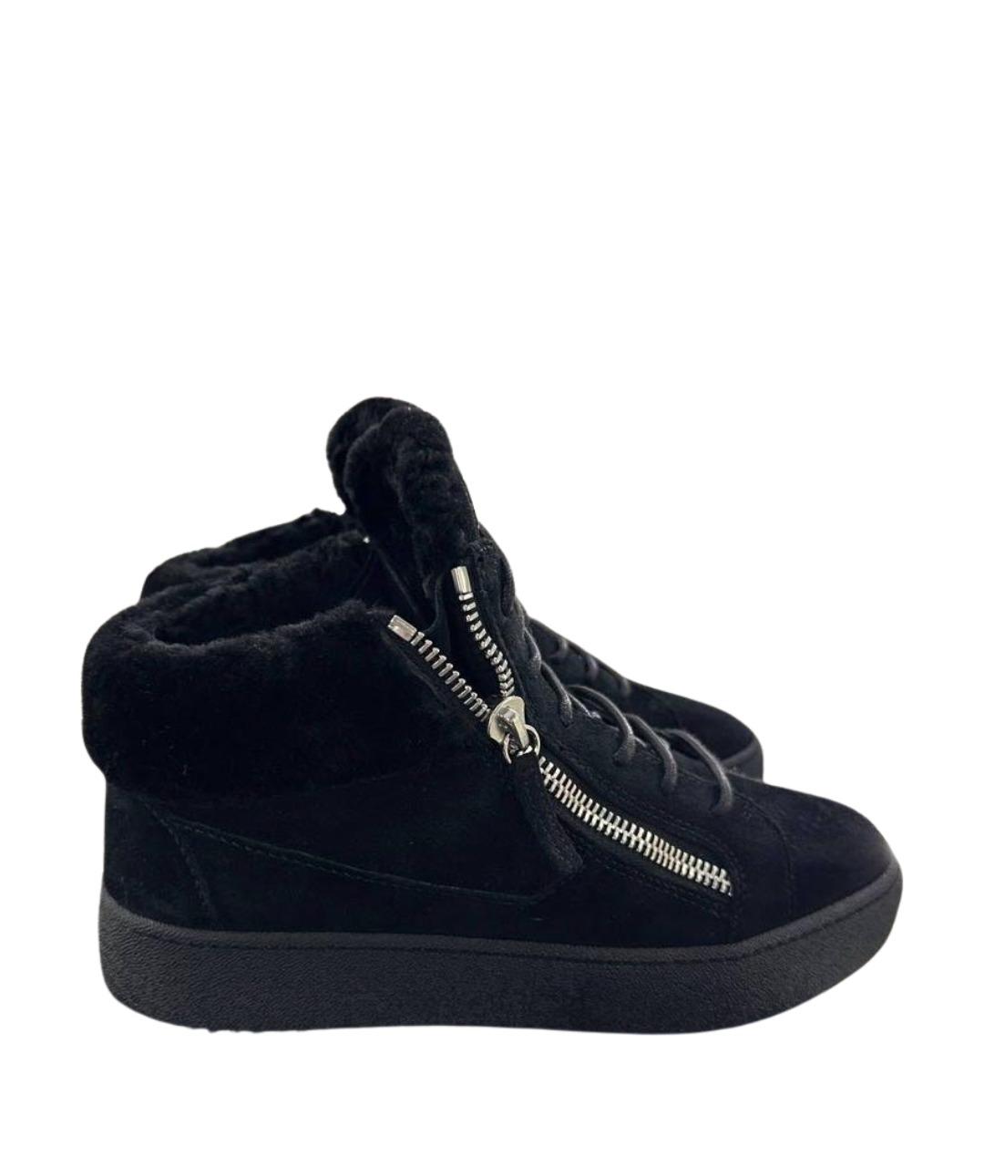 GIUSEPPE ZANOTTI DESIGN Черные замшевые высокие ботинки, фото 1