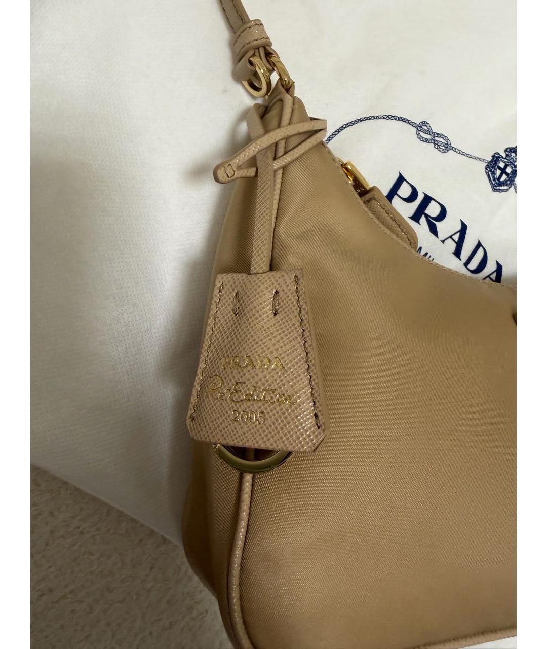 PRADA Бежевая сумка с короткими ручками, фото 4