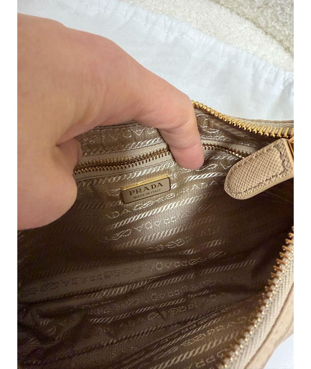 PRADA Бежевая сумка с короткими ручками, фото 7
