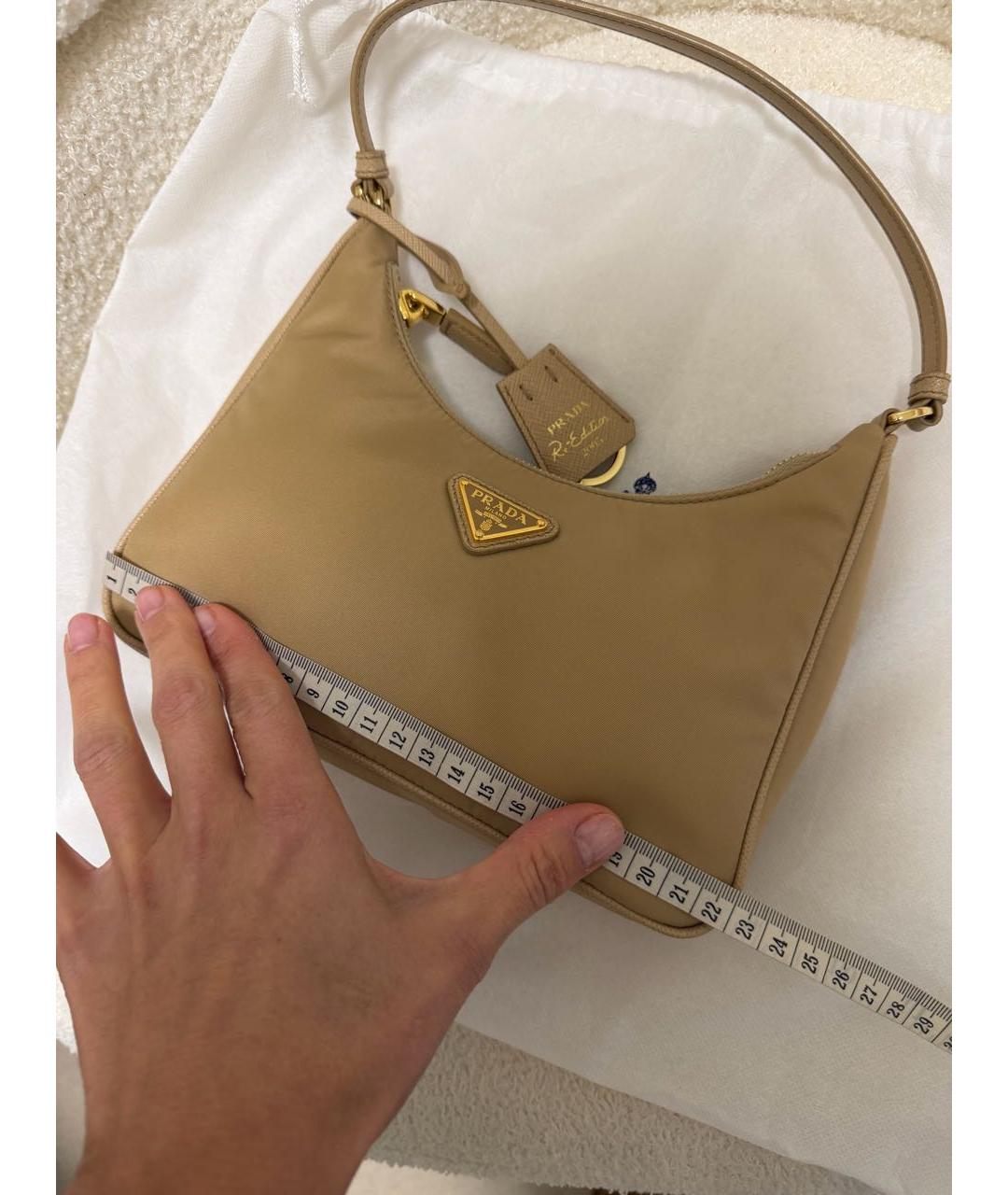 PRADA Бежевая сумка с короткими ручками, фото 8